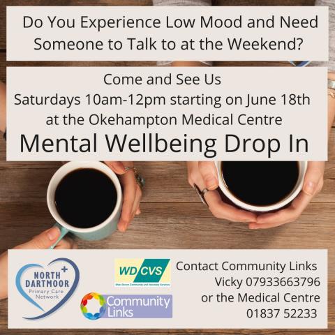 *NEW* North Dartmoor Mental Wellbeing Drop In